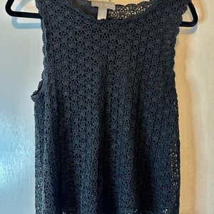 Kate Hill Black Lace Sleeveless Top